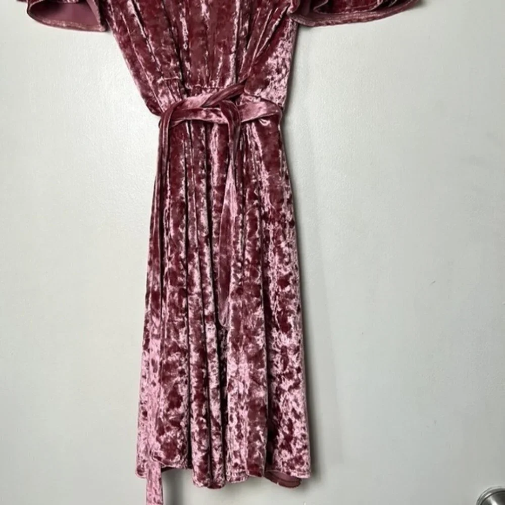 Show Me Your Mumu Andrea Crushed Velvet Wrap Dress S - Picture 11 of 11